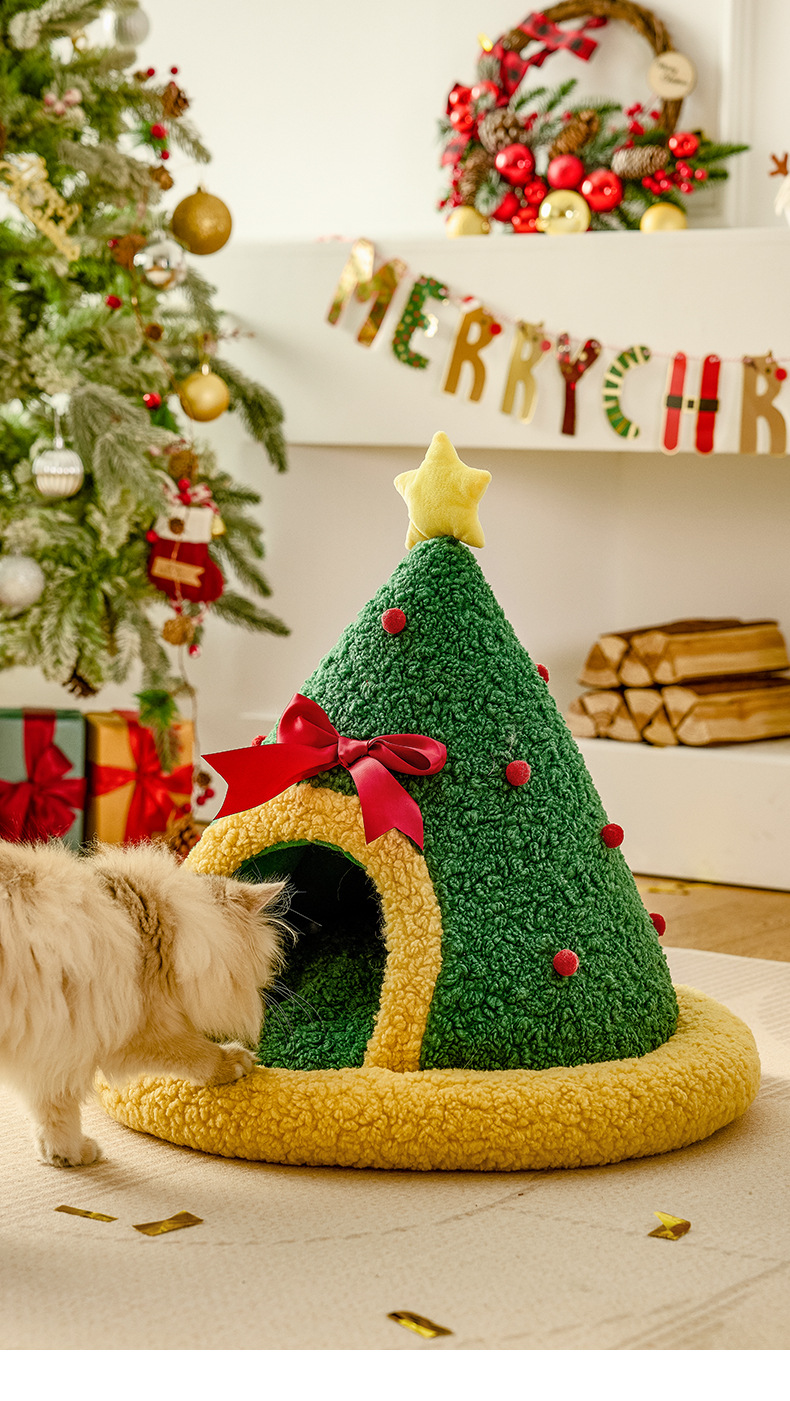 🎄CHRISTMAS SALE 59% OFF ✨2024 CHRISTMAS CAT BED WINTER WARM CAT BED