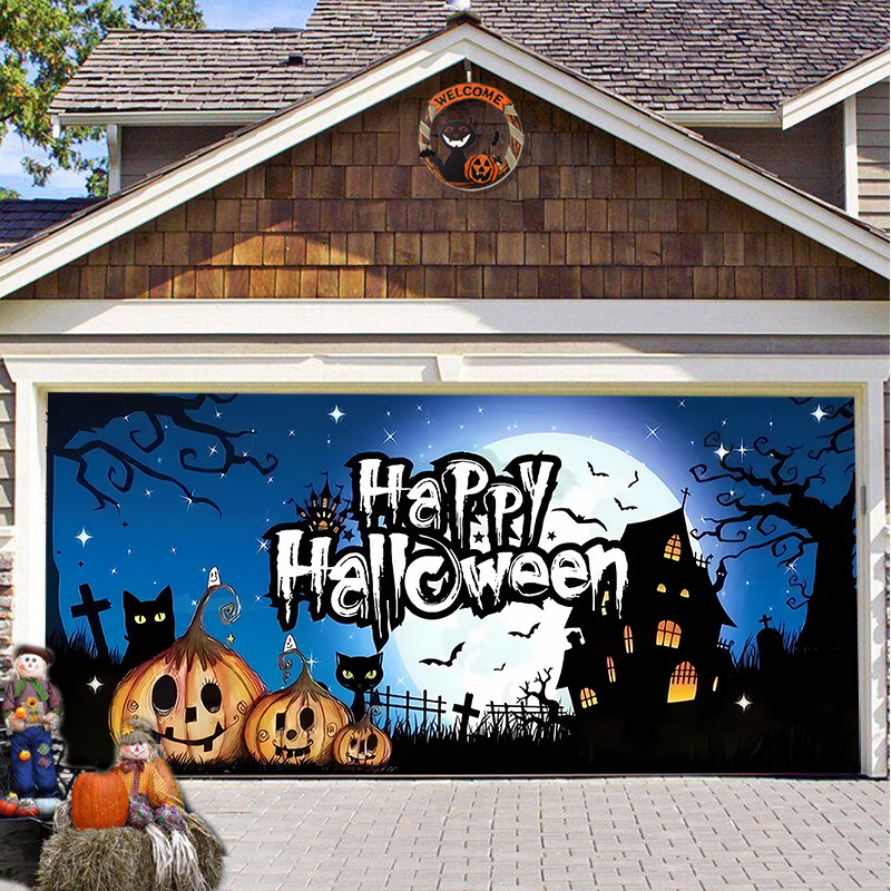 🎃PVINXY ™ Halloween Garage Door Covers