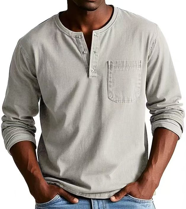 💥HOT SALE💥Men's Fashion Vintage Distressed Pocket Long-Sleeve Shirt