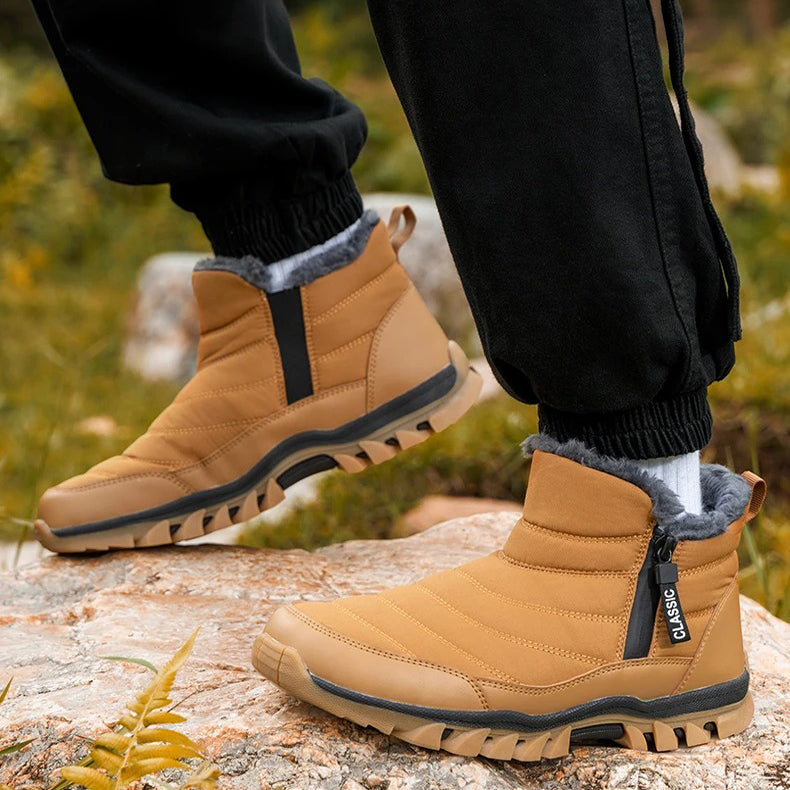 Men's Winter Fleece Lined Snow Boots - Waterproof, Non-slip, Warm