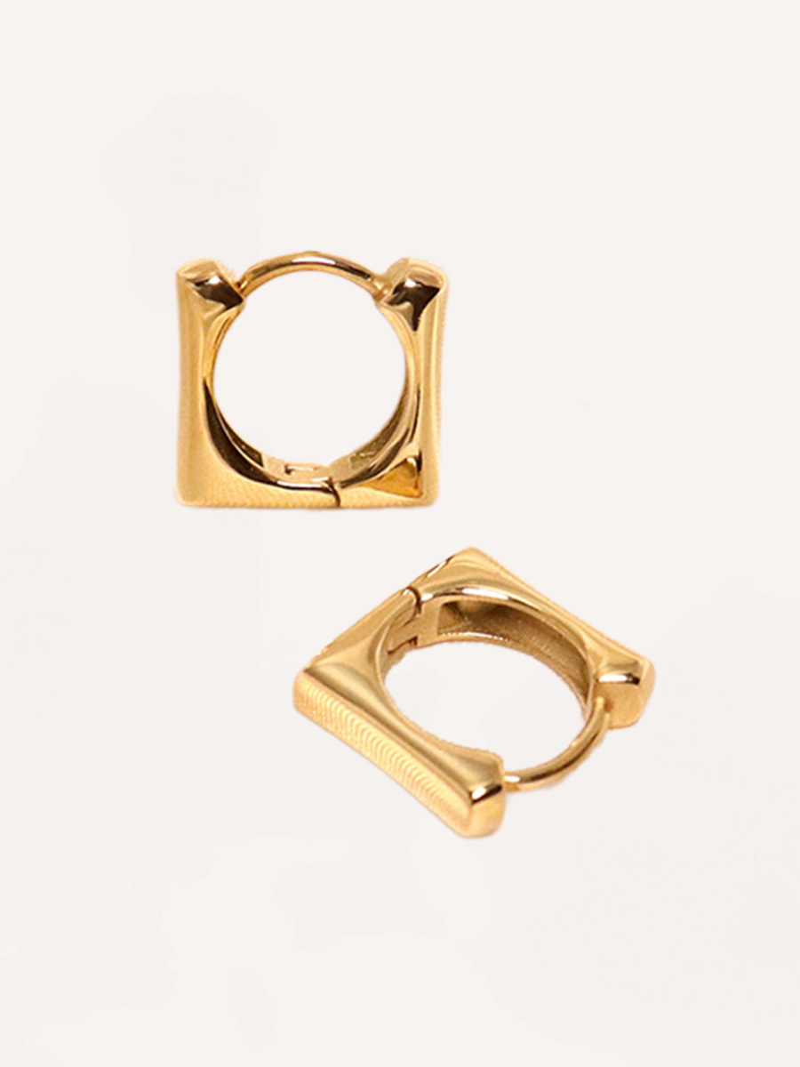 Attentionme®Simple Geometric Earrings, Simple Fashion Silver Earrings,18k Gold.Cute cat ears shape.-Attentionme