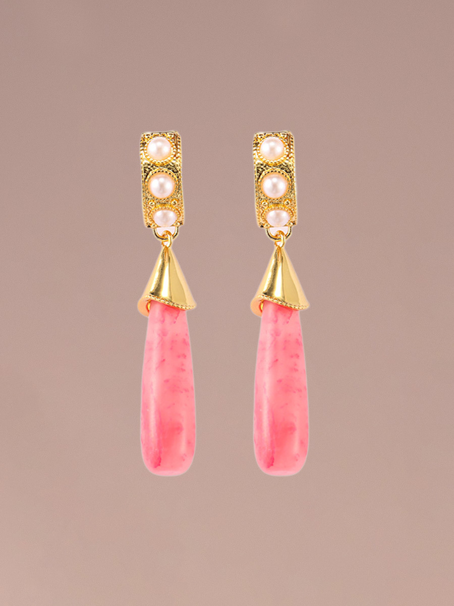 Attentionme®French Watermelon Stone Drop Earrings Anniversary Birthday Christmas Versatile: can be matched with a variety of styles of clothing-Attentionme