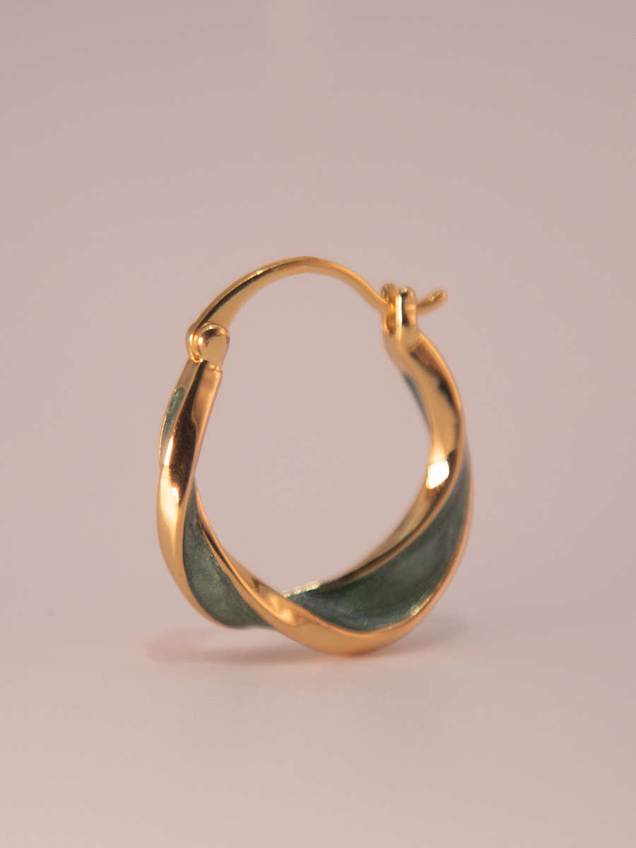 Attentionme®18K Gold Textured Link Earrings, Jewelry Gift, Christmas Gifts.Exquisite and elegant hoop earrings, easy to match for dinner and dance.-Attentionme