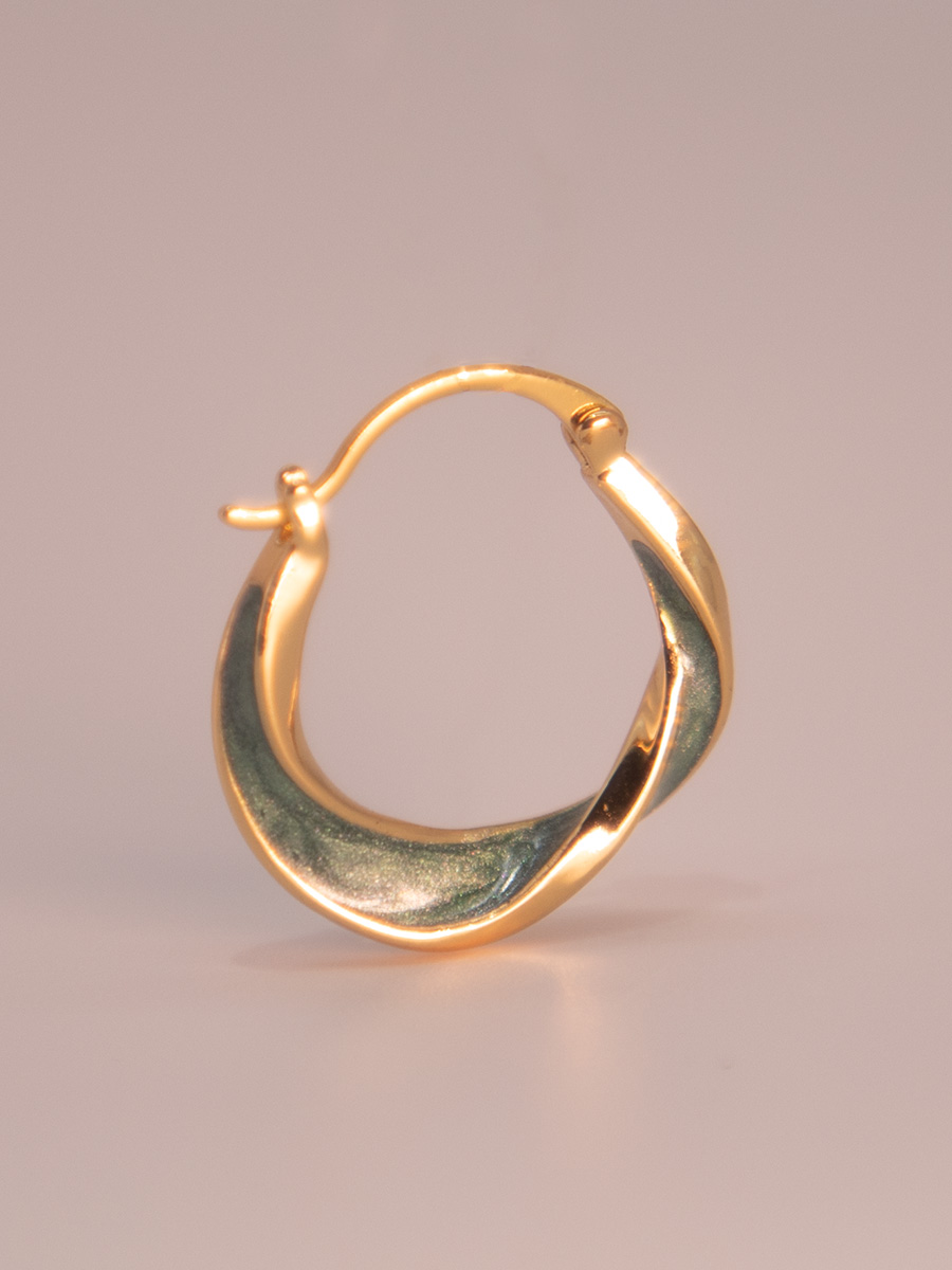 Attentionme®18K Gold Textured Link Earrings, Jewelry Gift, Christmas Gifts.Exquisite and elegant hoop earrings, easy to match for dinner and dance.-Attentionme