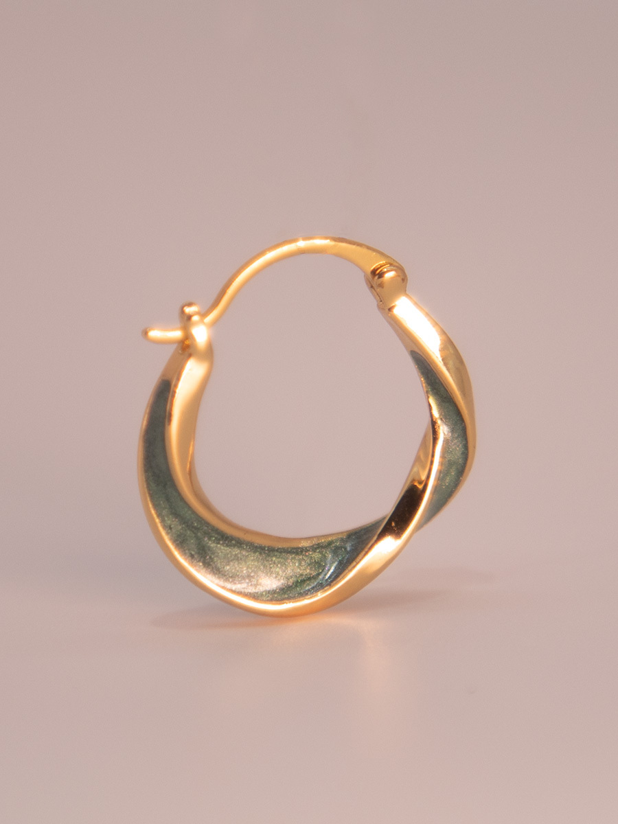 Attentionme®18K Gold Textured Link Earrings, Jewelry Gift, Christmas Gifts.Exquisite and elegant hoop earrings, easy to match for dinner and dance.-Attentionme