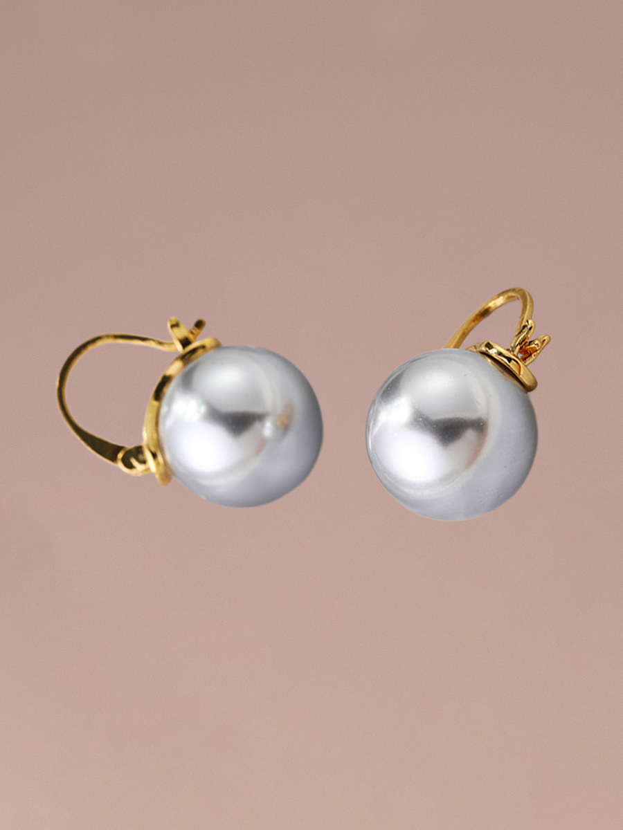 Attentionme®18K Gold Plated S925 Sterling Silver, Flower Basket Pearl Earrings For Birthday Party Gift, Christmas, Valentine's Day-Attentionme