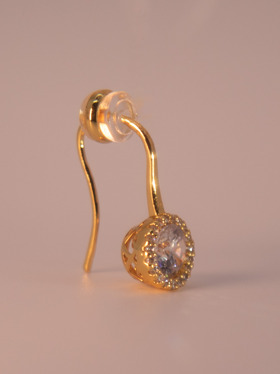 Attentionme®Swarovski Sparking Belly Button Earrings For Birthday Party Made of 18K gold material and inlaid with brilliant zircons, it can show the elegance of women whether it is paired with casual wear or evening dress-Attentionme