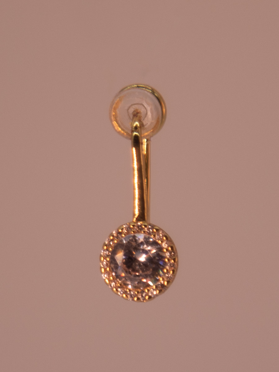 Attentionme®Swarovski Sparking Belly Button Earrings For Birthday Party Made of 18K gold material and inlaid with brilliant zircons, it can show the elegance of women whether it is paired with casual wear or evening dress-Attentionme