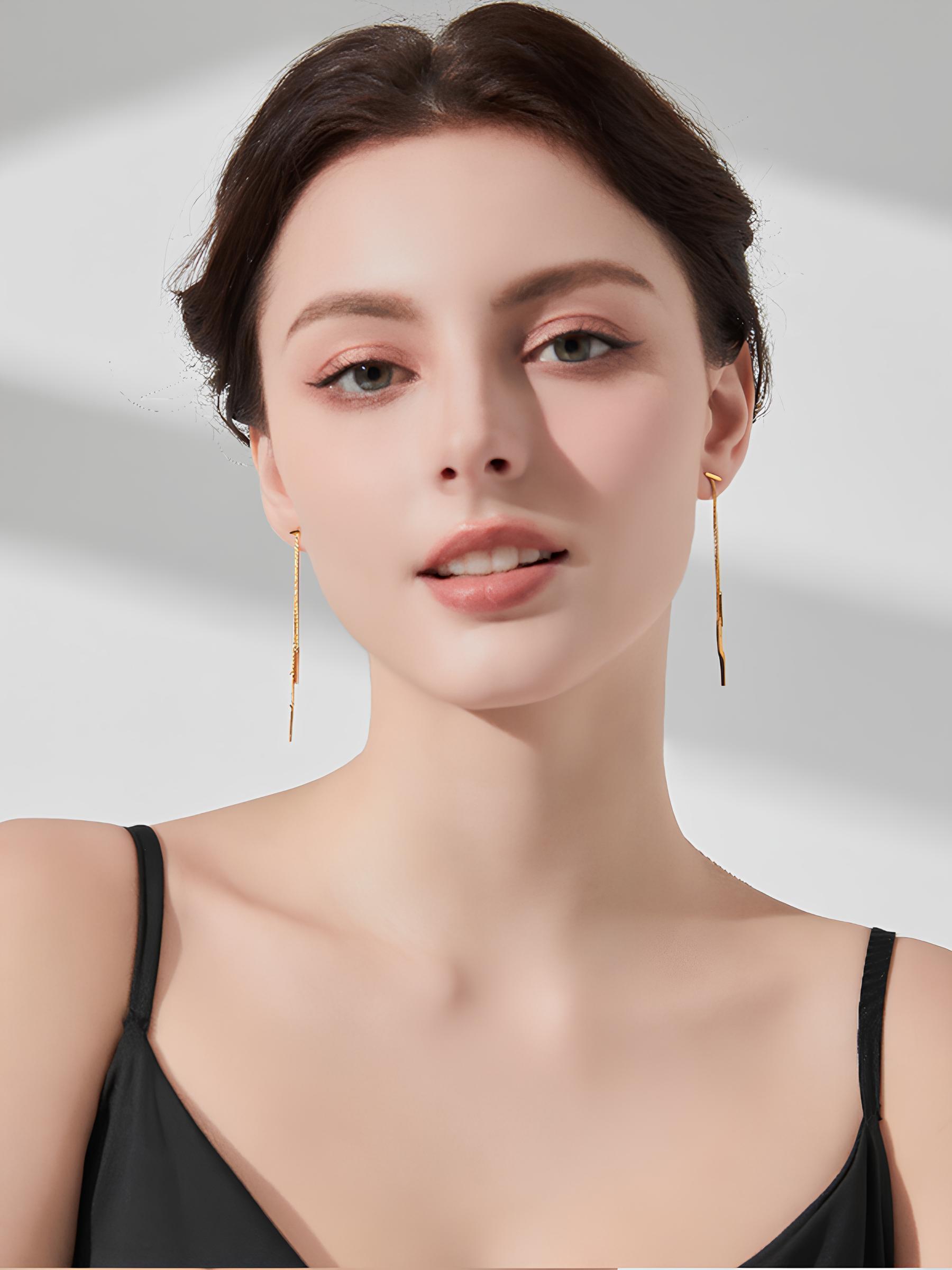 Attentionme®Prevent allergy Tassel Earrings Gold Jewelry Gifts The design is simple and suitable for matching with various styles of clothing, whether it is daily casual or formal occasions-Attentionme