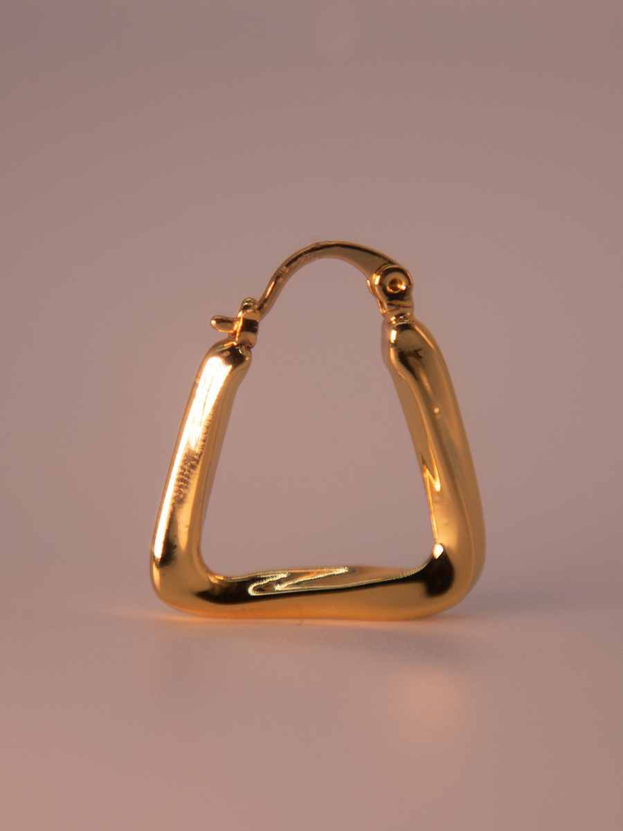 Attentionme®18K Gold Silver Triangle Twist Geometric Earrings,  Women Fashion Jewelry Gift.Triangular gold earrings, paired with an evening dress, show off your fashion sense.-Attentionme