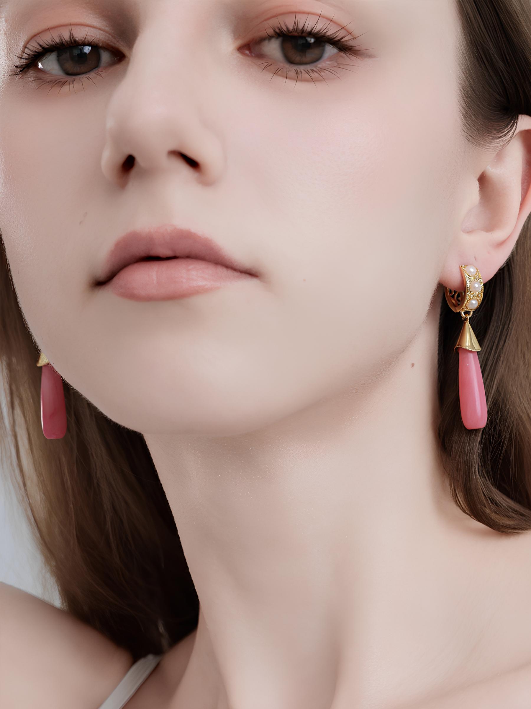 Attentionme®French Watermelon Stone Drop Earrings Anniversary Birthday Christmas Versatile: can be matched with a variety of styles of clothing-Attentionme