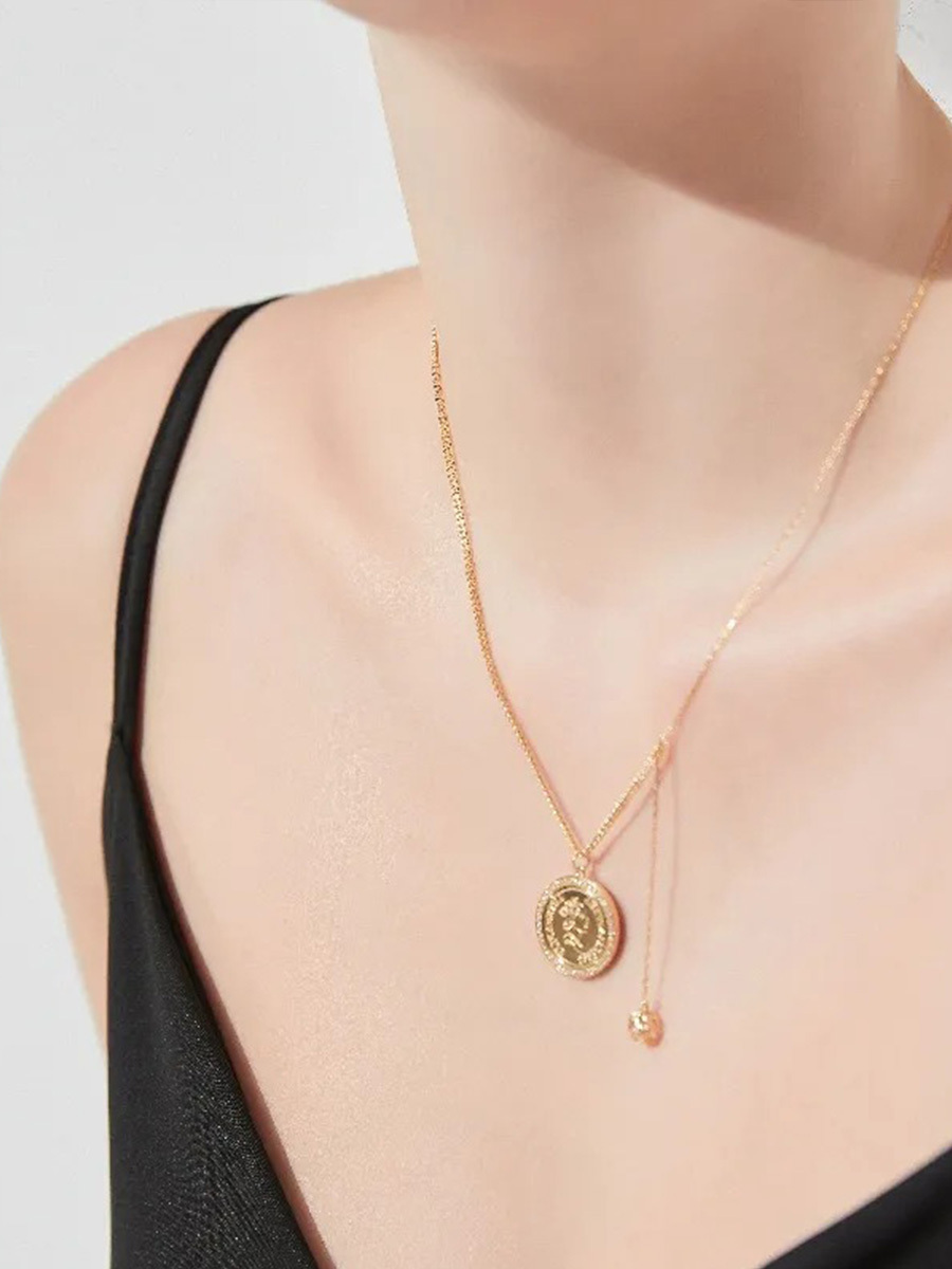 Attentionme®18K Gold Temperament Retro Queen Necklace For Party, Bithday Gift-Attentionme