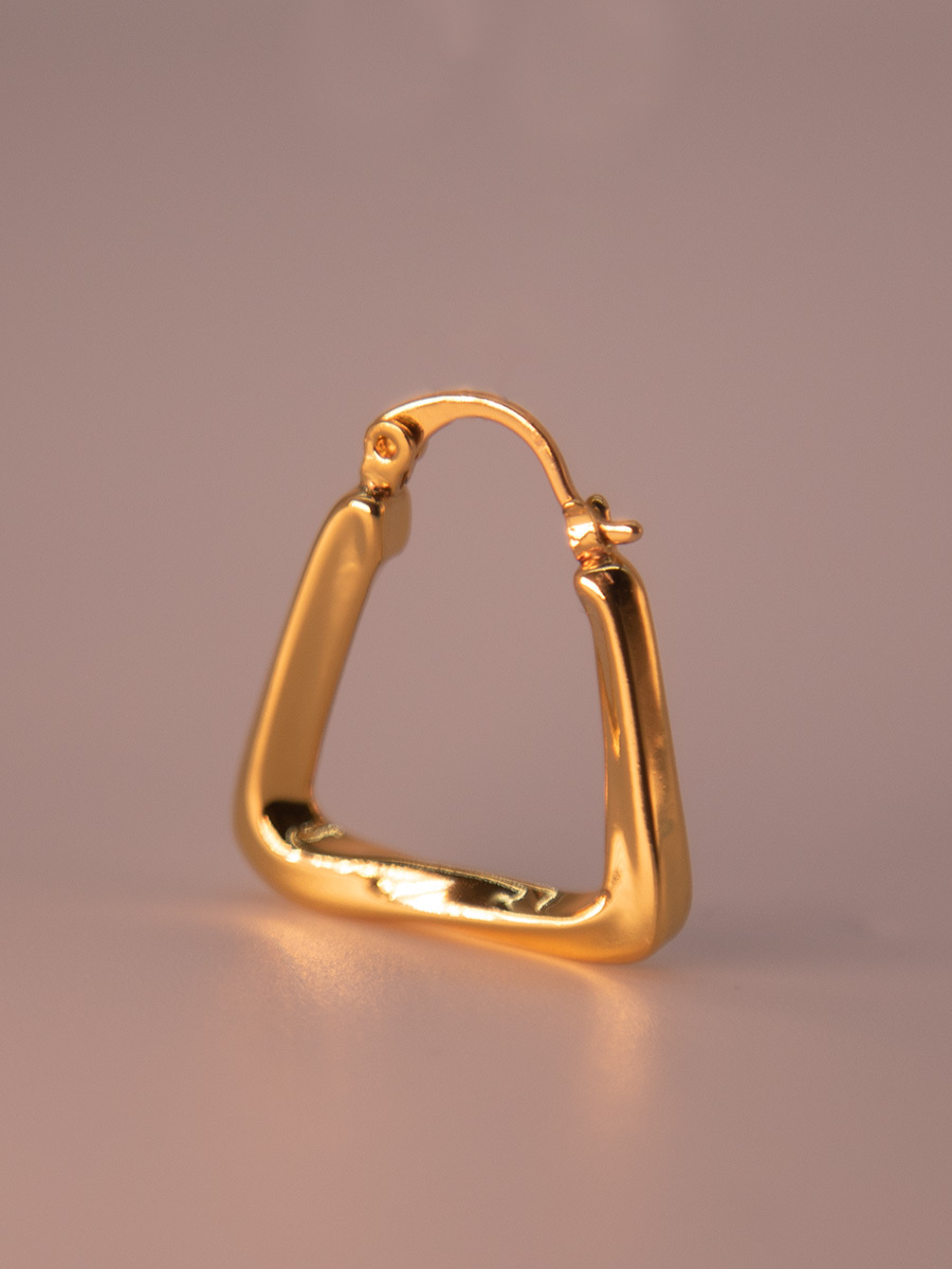 Attentionme®18K Gold Silver Triangle Twist Geometric Earrings,  Women Fashion Jewelry Gift.Triangular gold earrings, paired with an evening dress, show off your fashion sense.-Attentionme