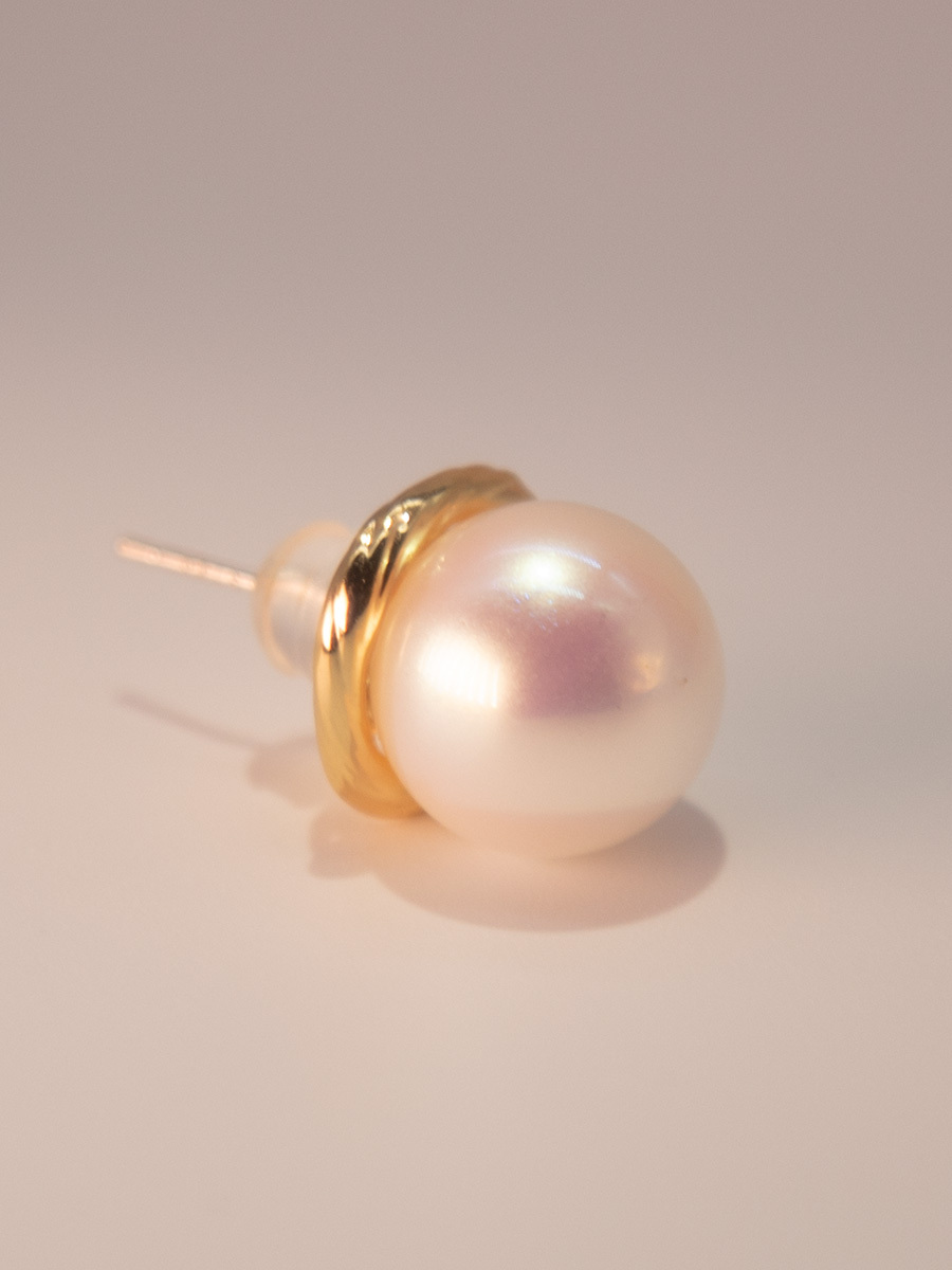 Attentionme®Handpicked AAA+, PAVOI Sterling Silver, 18K Gold Plated, Vintage Pearl Earrings 18K gold inlaid, pearl luster earrings, a perfect gift to express your heart-Attentionme