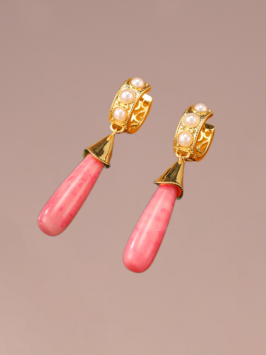 Attentionme®French Watermelon Stone Drop Earrings Anniversary Birthday Christmas Versatile: can be matched with a variety of styles of clothing-Attentionme