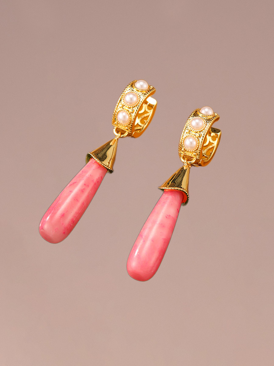Attentionme®French Watermelon Stone Drop Earrings Anniversary Birthday Christmas Versatile: can be matched with a variety of styles of clothing-Attentionme
