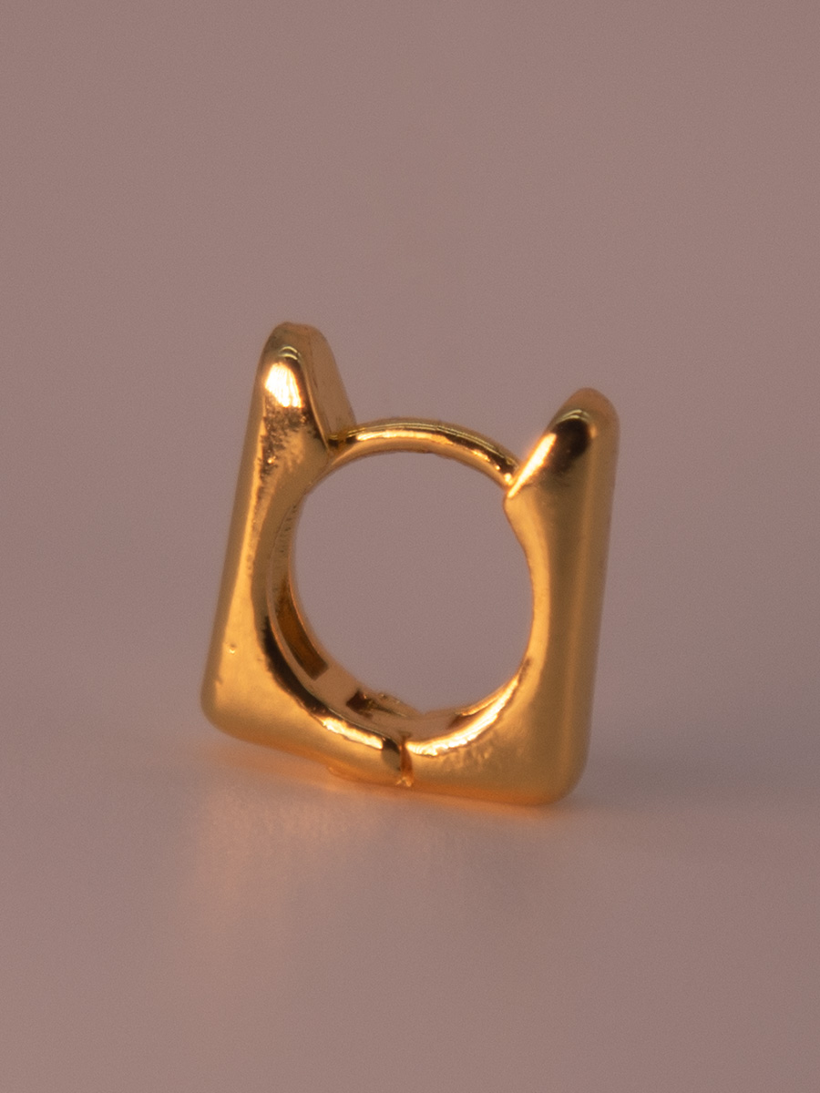 Attentionme®Simple Geometric Earrings, Simple Fashion Silver Earrings,18k Gold.Cute cat ears shape.-Attentionme