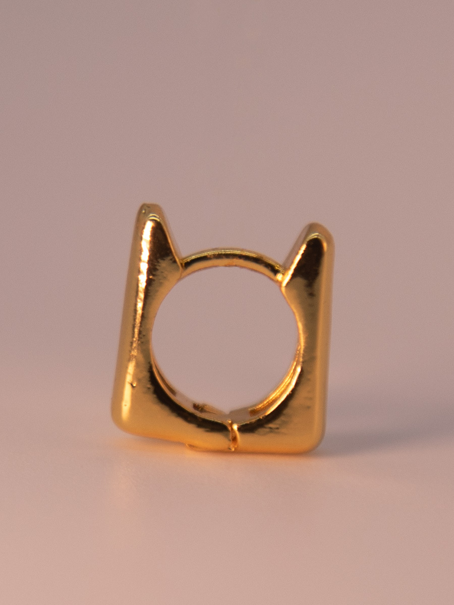 Attentionme®Simple Geometric Earrings, Simple Fashion Silver Earrings,18k Gold.Cute cat ears shape.-Attentionme