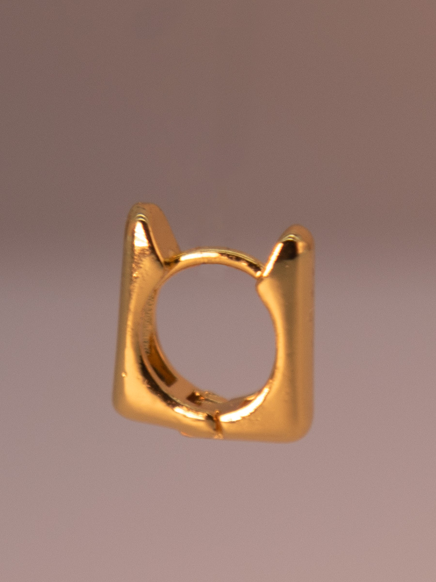 Attentionme®Simple Geometric Earrings, Simple Fashion Silver Earrings,18k Gold.Cute cat ears shape.-Attentionme