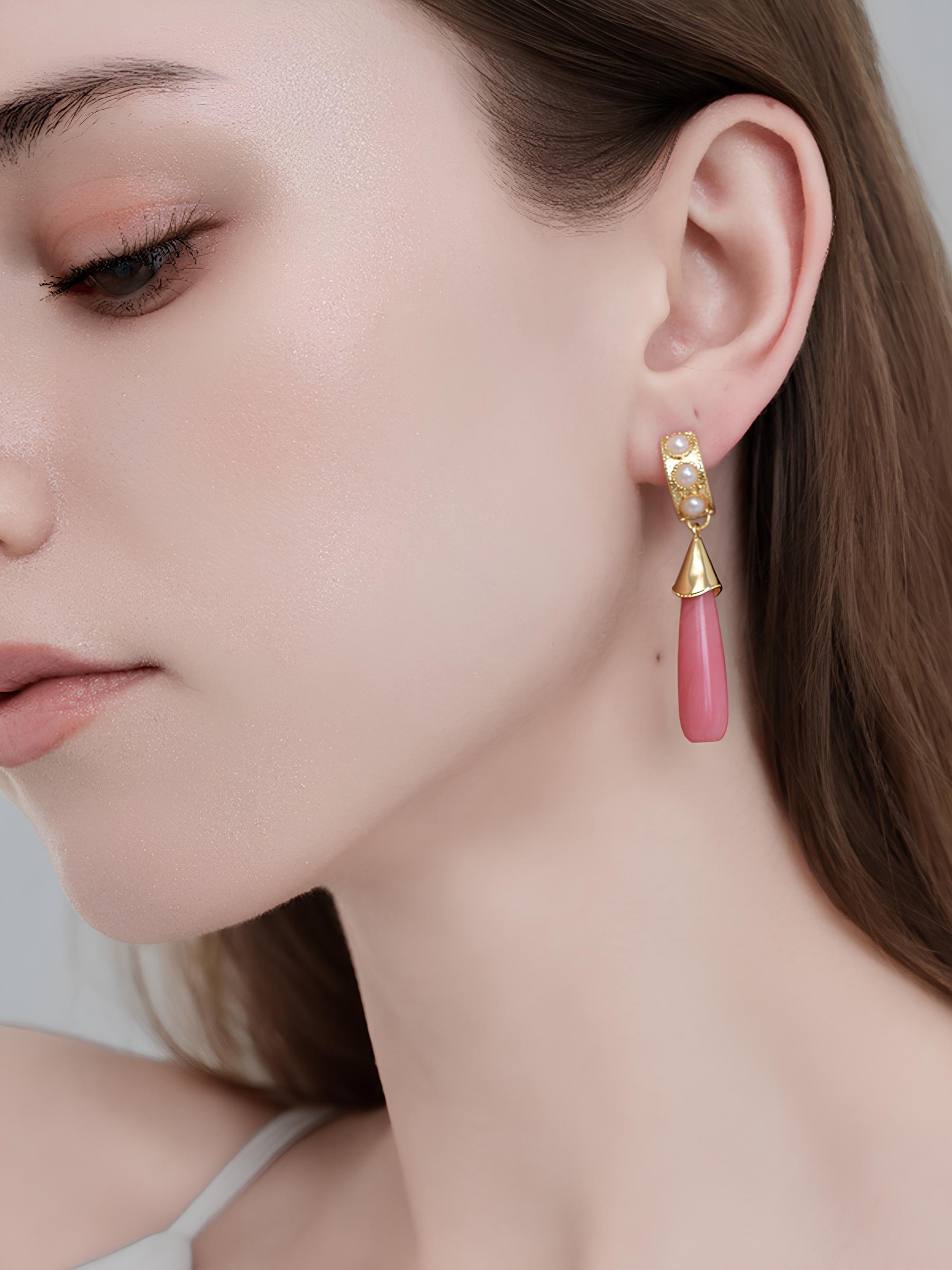 Attentionme®French Watermelon Stone Drop Earrings Anniversary Birthday Christmas Versatile: can be matched with a variety of styles of clothing-Attentionme