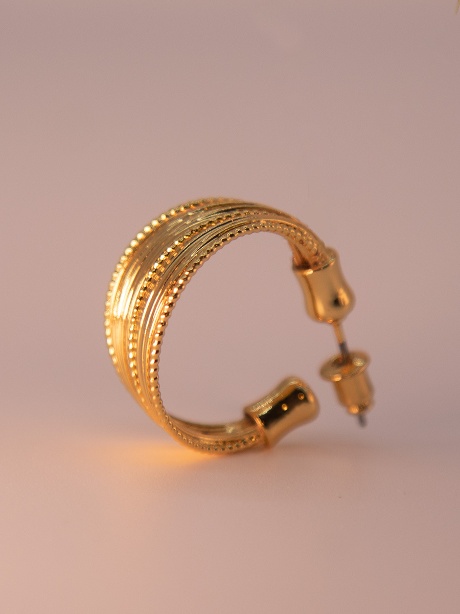 Attentionme®Hypoallergenic Lightweight, 18K Gold Vintage Irregular Silk Thread Earrings For Birthday Party Gift-Attentionme