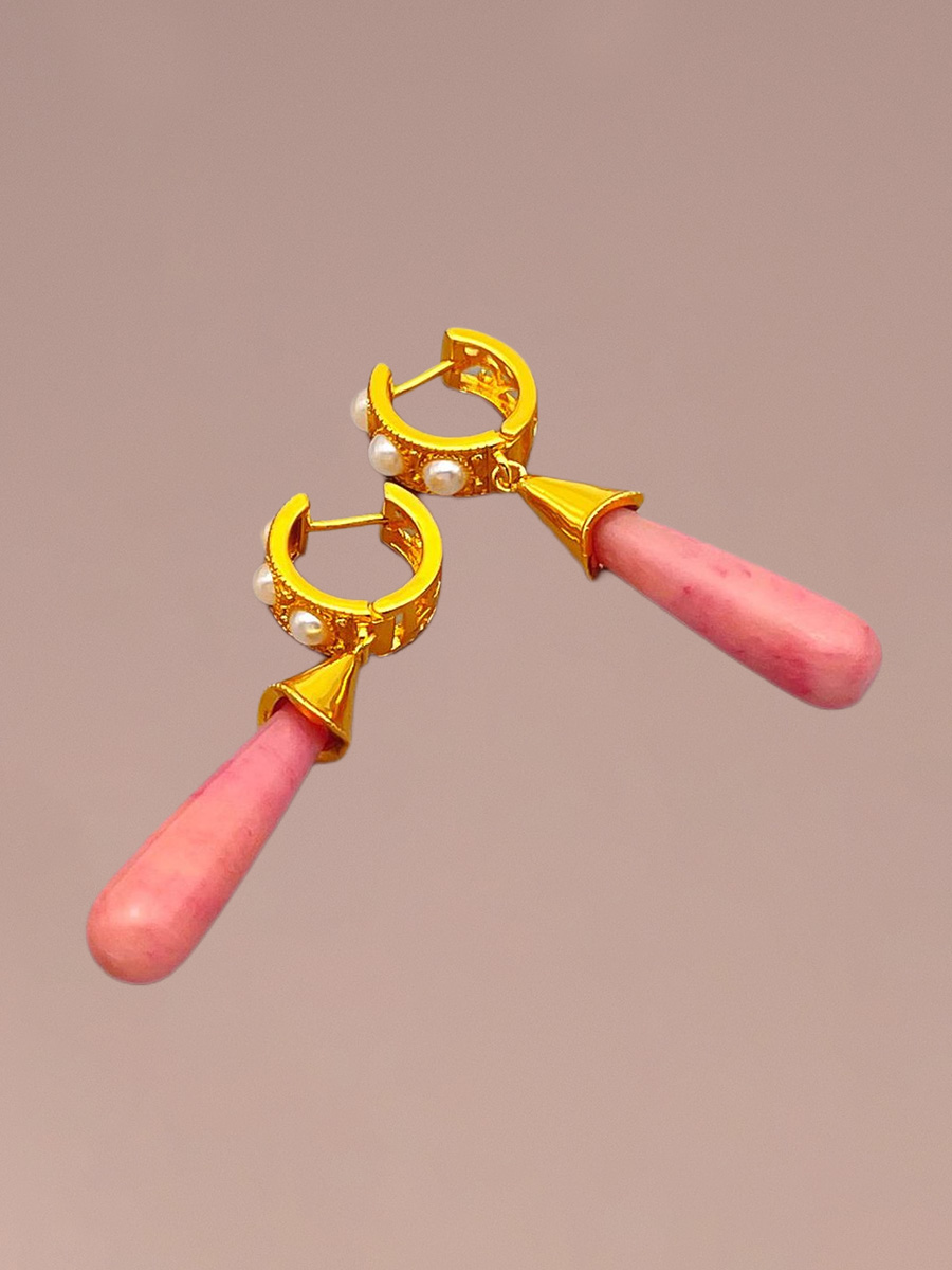 Attentionme®French Watermelon Stone Drop Earrings Anniversary Birthday Christmas Versatile: can be matched with a variety of styles of clothing-Attentionme