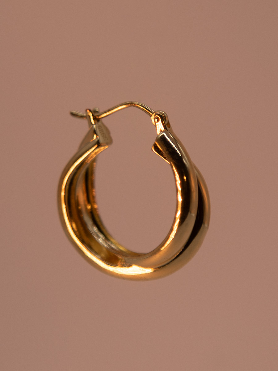 Attentionme®Double-Layer Twisted Geometry 18K Gold, For Gift Lightweight.Simple and stylish gold earrings, as a birthday gift or holiday gift to express your feelings.-Attentionme