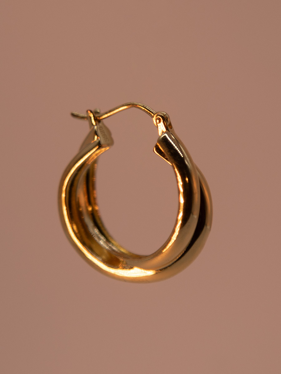 Attentionme®Double-Layer Twisted Geometry 18K Gold, For Gift Lightweight.Simple and stylish gold earrings, as a birthday gift or holiday gift to express your feelings.-Attentionme