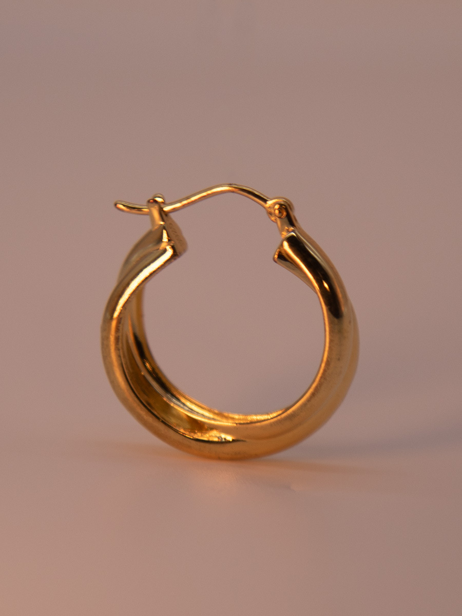 Attentionme®Double-Layer Twisted Geometry 18K Gold, For Gift Lightweight.Simple and stylish gold earrings, as a birthday gift or holiday gift to express your feelings.-Attentionme