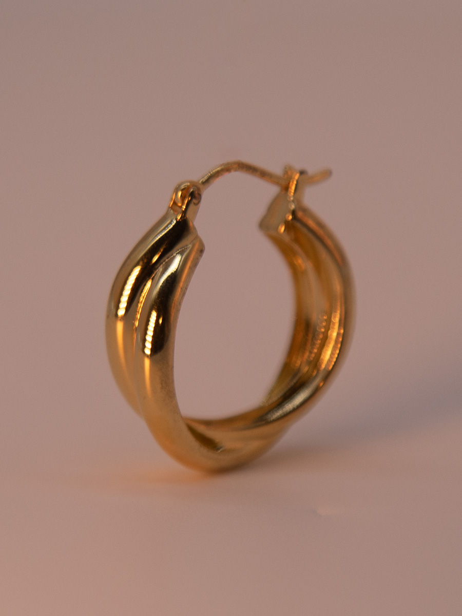 Attentionme®Double-Layer Twisted Geometry 18K Gold, For Gift Lightweight.Simple and stylish gold earrings, as a birthday gift or holiday gift to express your feelings.-Attentionme