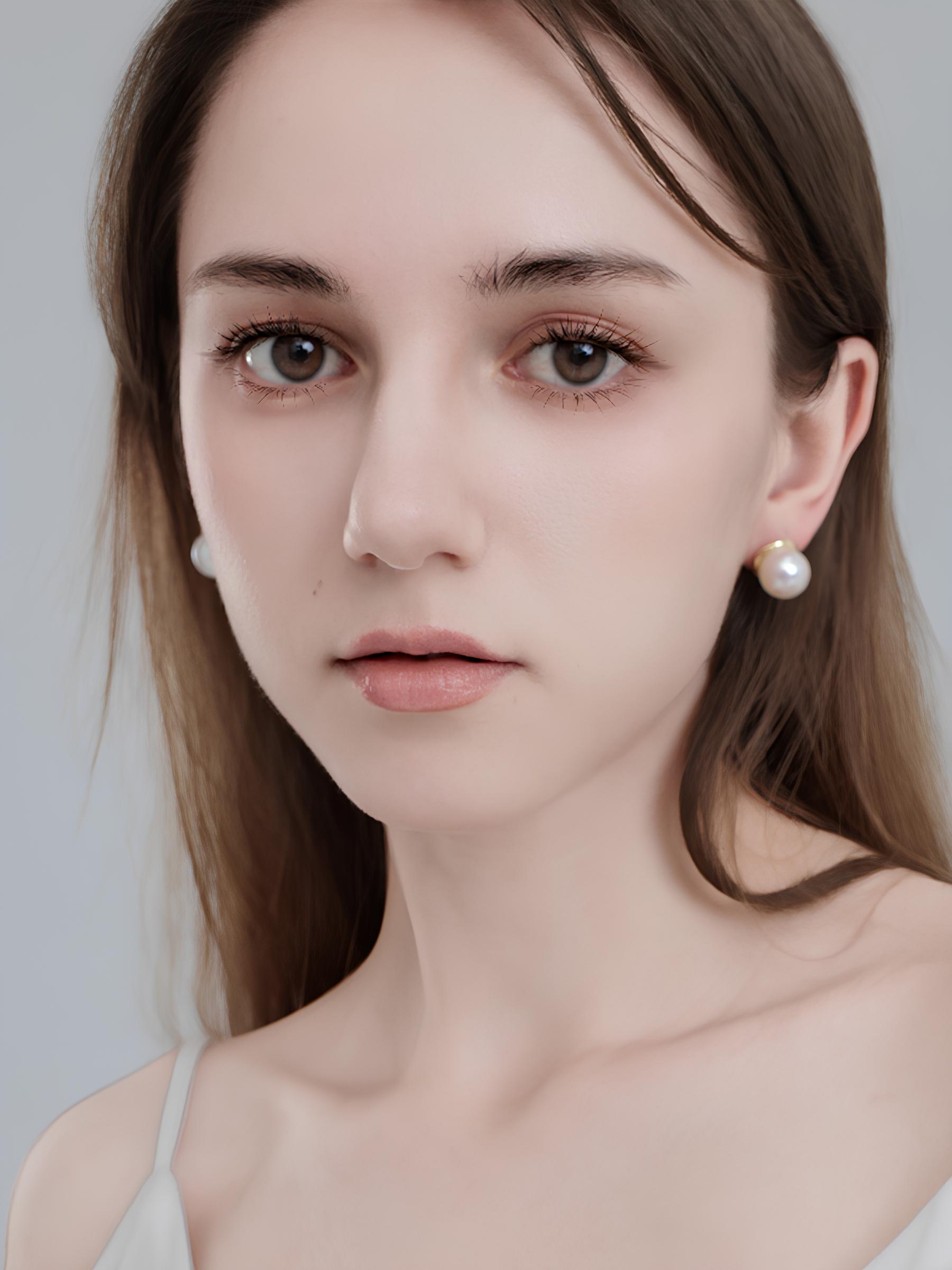 Attentionme®Handpicked AAA+, PAVOI Sterling Silver, 18K Gold Plated, Vintage Pearl Earrings 18K gold inlaid, pearl luster earrings, a perfect gift to express your heart-Attentionme