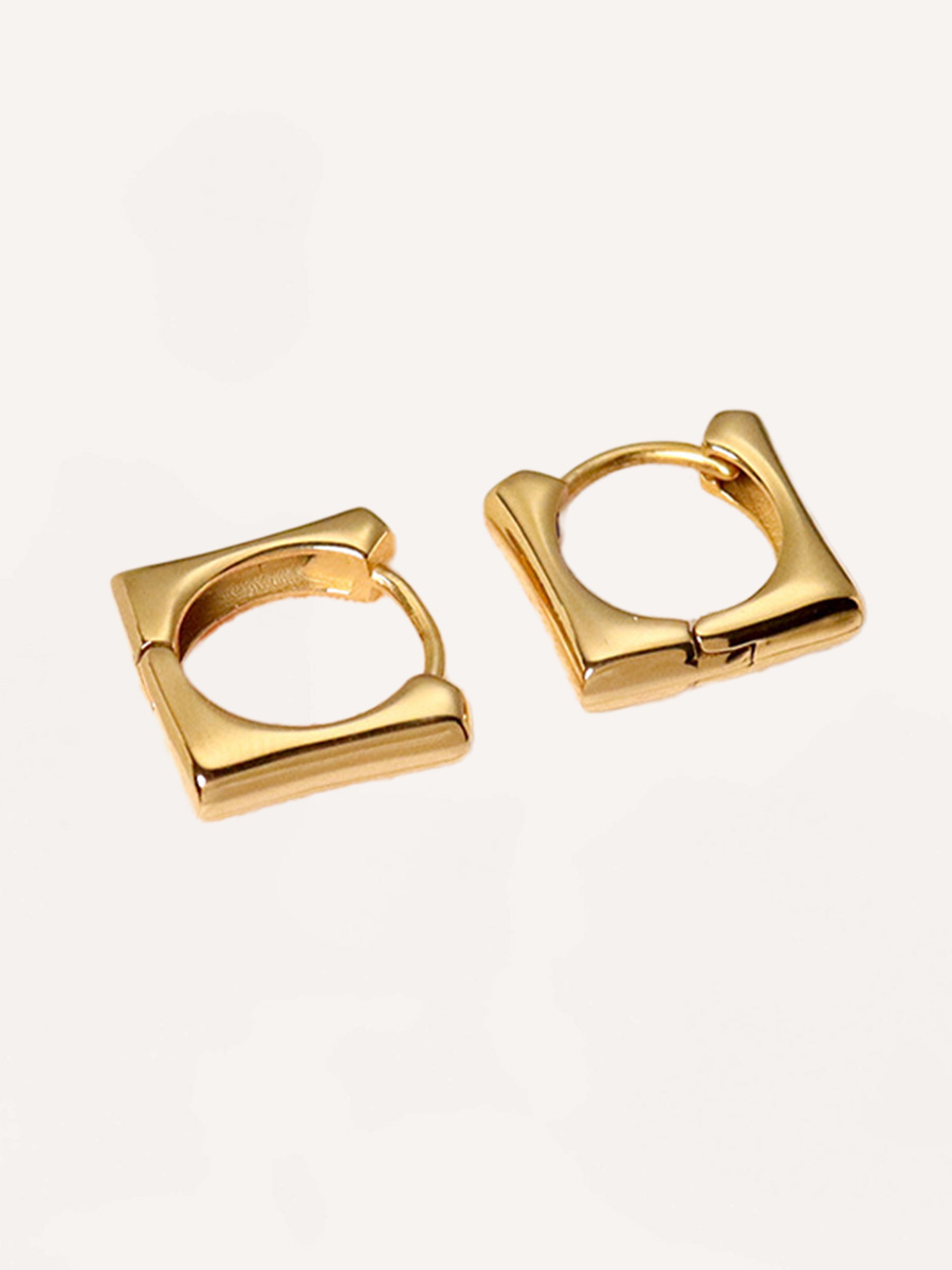 Attentionme®Simple Geometric Earrings, Simple Fashion Silver Earrings,18k Gold.Cute cat ears shape.-Attentionme