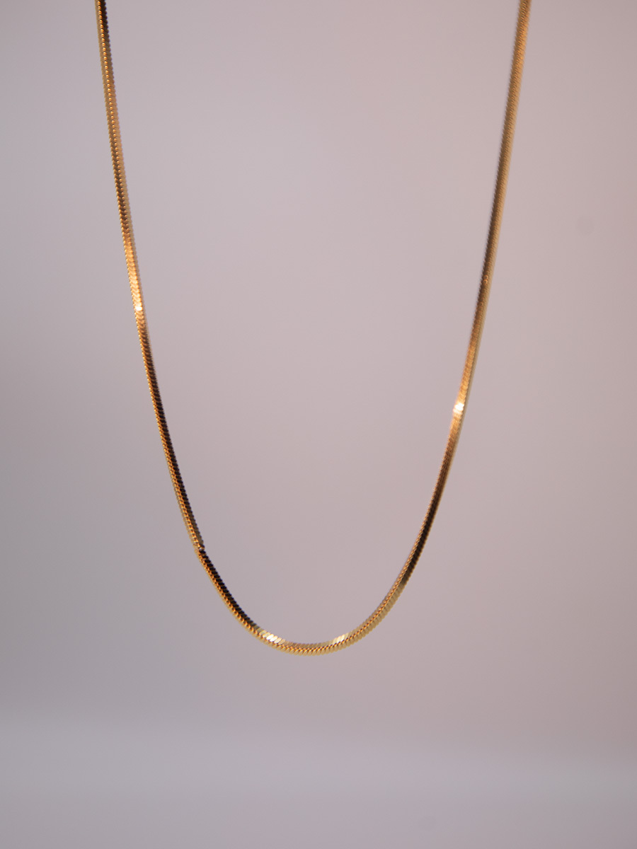 Attentionme®18K Gold Fashionable And Luxurious Snake Bone Necklace For Birthday Party Gift, Valentine's Day.18K gold snake bone chain adopts classic snake bone chain design.-Attentionme