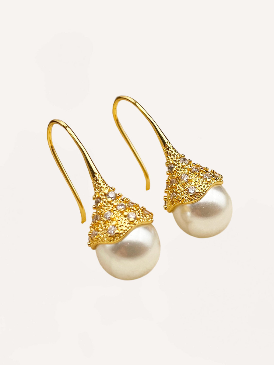 Attentionme®Vintage Teardrop Pearl Earrings For Birthday Party Gift，Christmas, Valentine's Day, 18k Gold,  S925 Sterling Silver-Attentionme