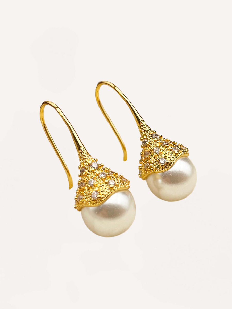 Attentionme®Vintage Teardrop Pearl Earrings For Birthday Party Gift，Christmas, Valentine's Day, 18k Gold,  S925 Sterling Silver-Attentionme