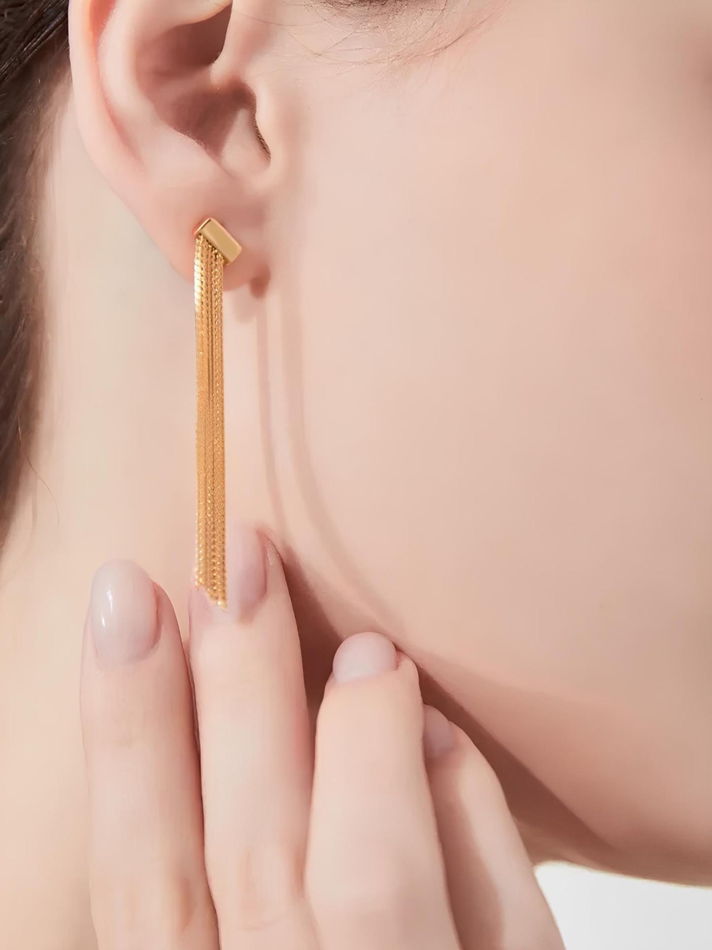 Attentionme®Hypoallergenic Lightweight Light Luxury Tassel Simple Earrings, For Women Teen Girls Valentine Birthday Party Gift-Attentionme