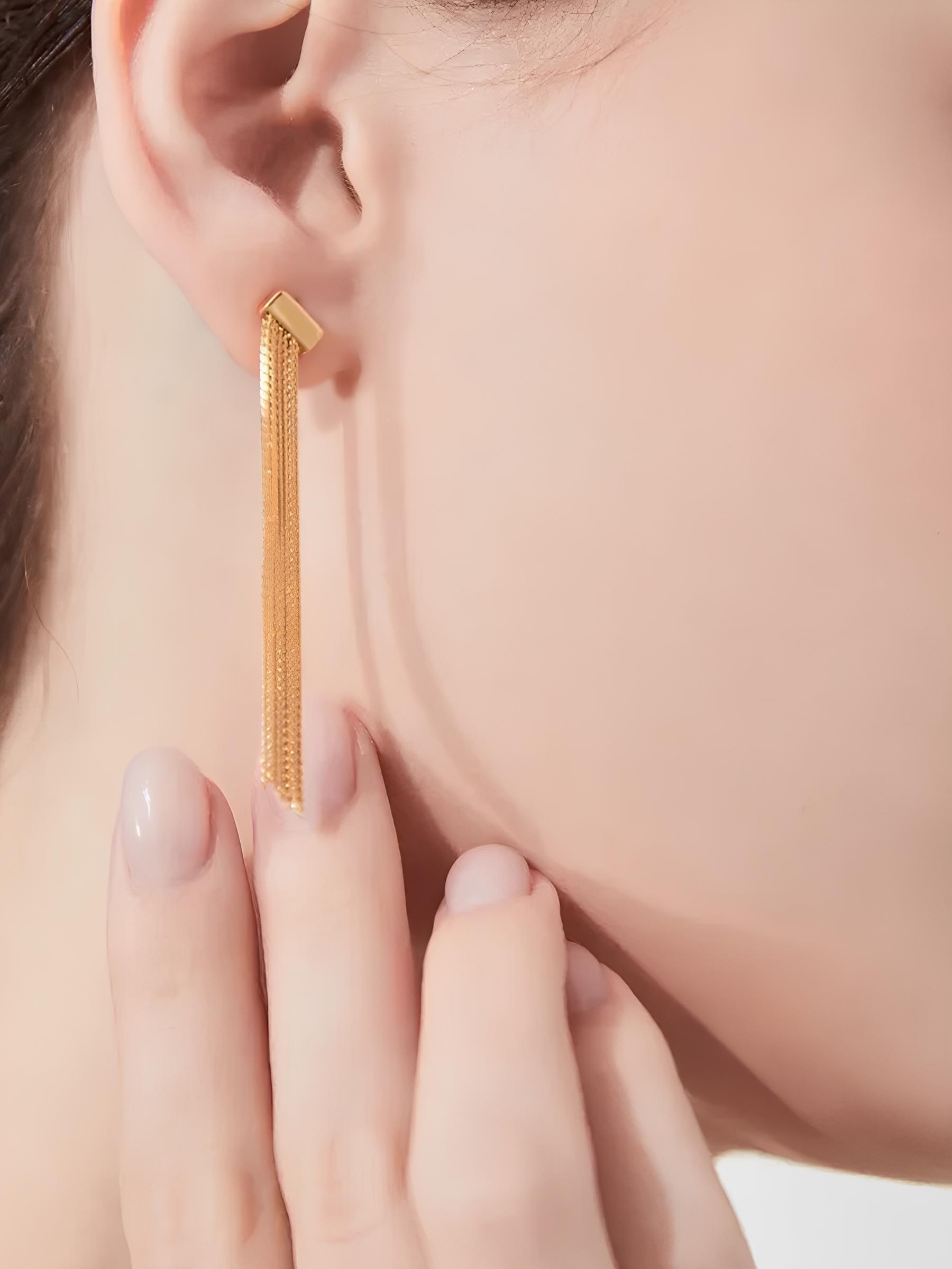 Attentionme®Hypoallergenic Lightweight Light Luxury Tassel Simple Earrings, For Women Teen Girls Valentine Birthday Party Gift-Attentionme