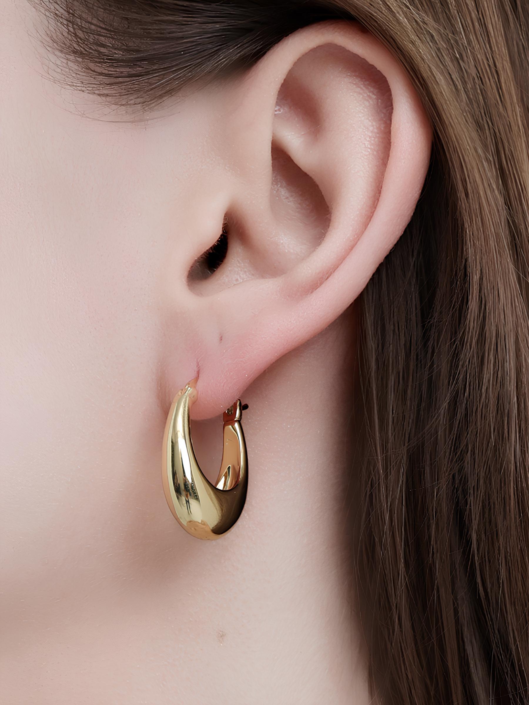 Attentionme®Shadow Hoops Earrings, 18K Gold Hoop Earrings For Women, Hypoallergenic.Fashion hoop earrings.-Attentionme