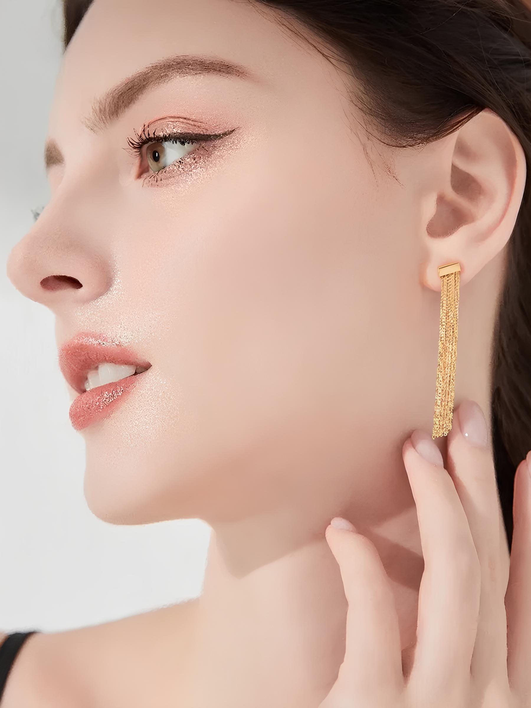 Attentionme®Hypoallergenic Lightweight Light Luxury Tassel Simple Earrings, For Women Teen Girls Valentine Birthday Party Gift-Attentionme