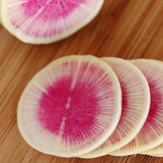WATERMELON RADISH Beauty Heart Raphanus Sativus Pink White Vegetable Seeds-Plantjoyfarm