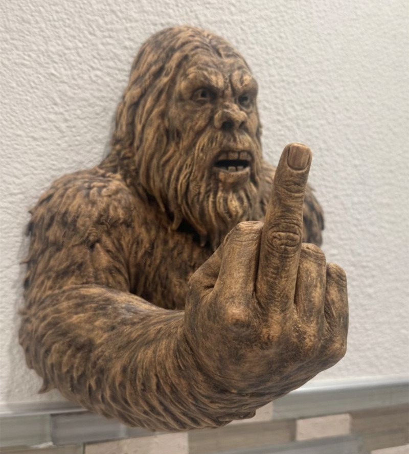 Sasquatch Cryptid Hanging Wall Mounted Sculpture