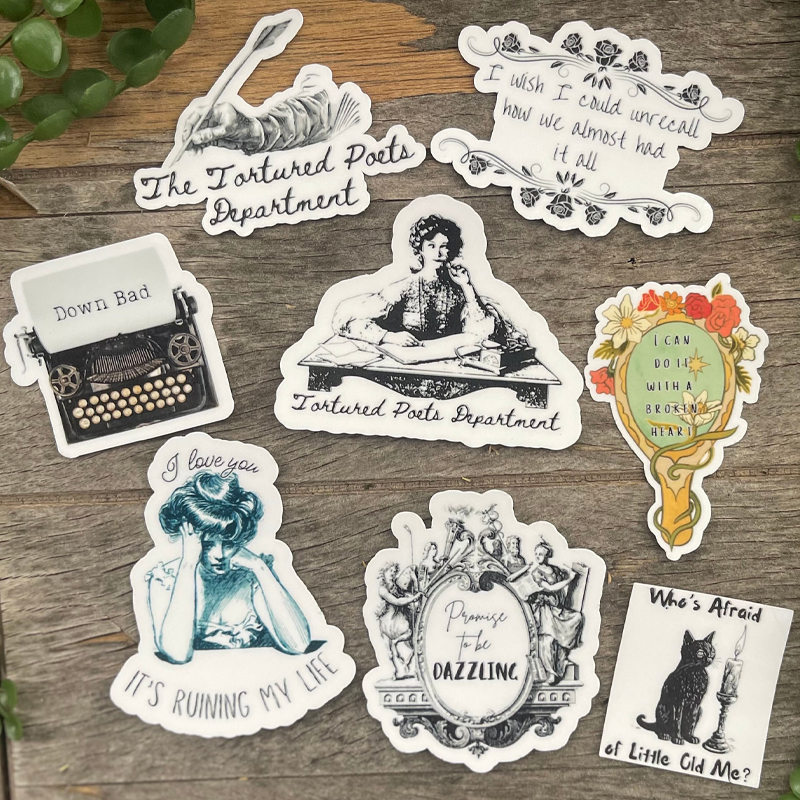 The Tortured Poets Department Themed Sticker Pack
