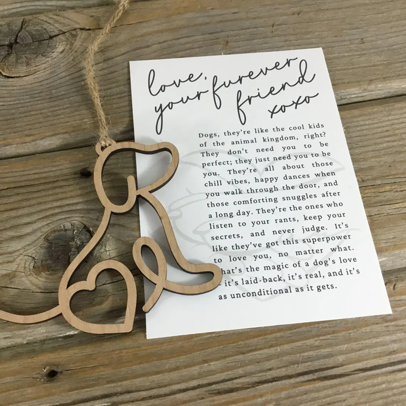 Dog Love Your Forever Friend Story Card Ornament