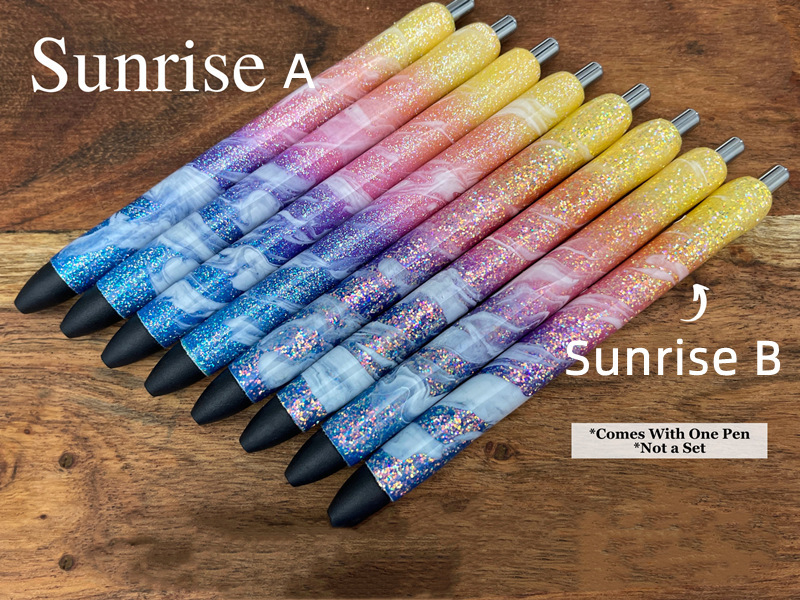Rainbow Ombre Glitter Beach Pens