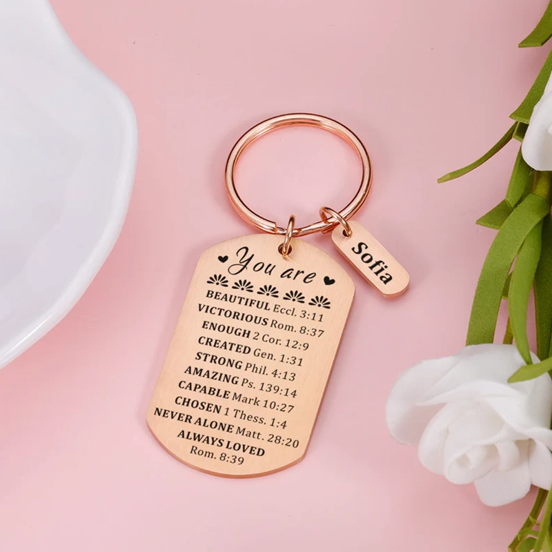 Bible Verse Inspirational Quote Keychain