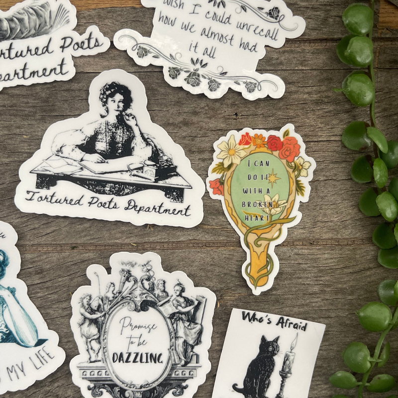 The Tortured Poets Department Themed Sticker Pack