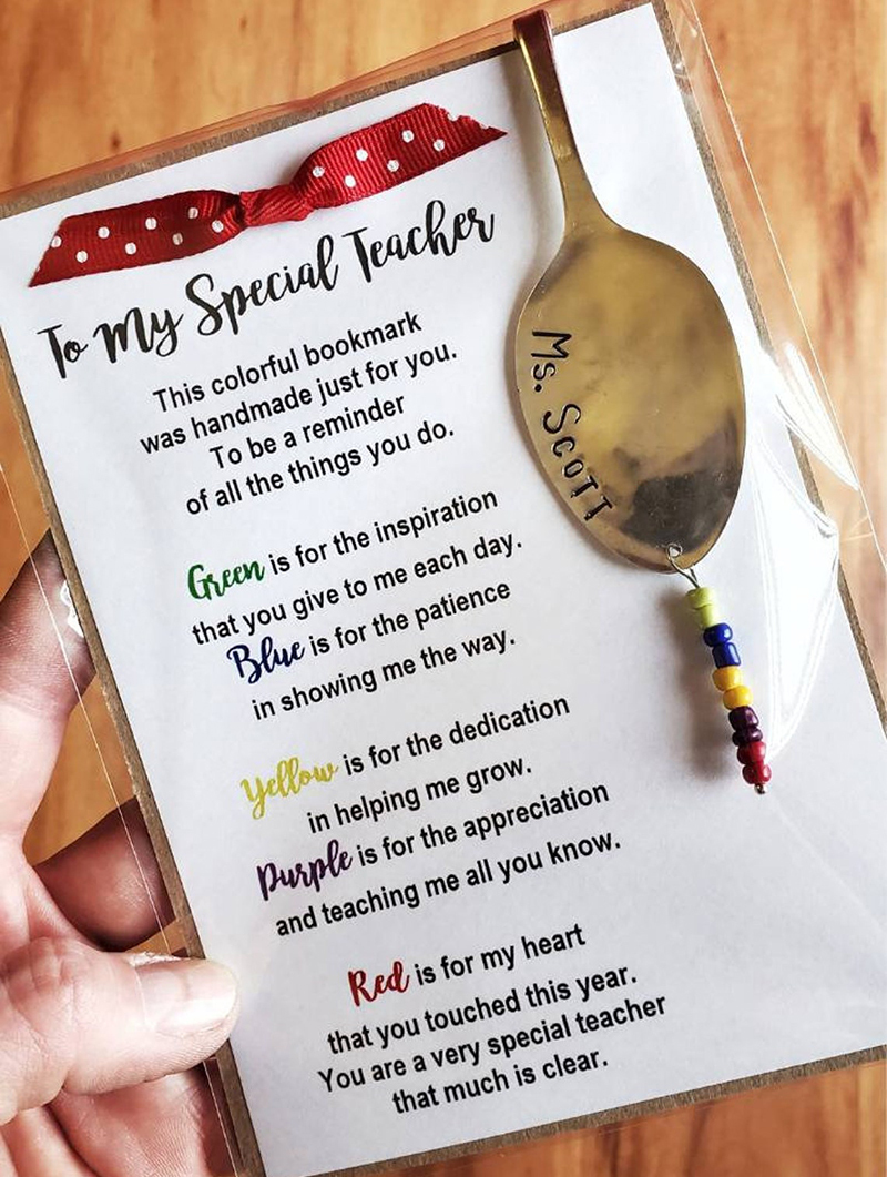 Personalized Appreciation Teacher Bookmark Gift