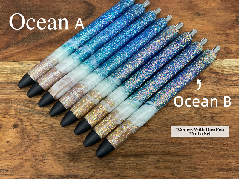 Rainbow Ombre Glitter Beach Pens