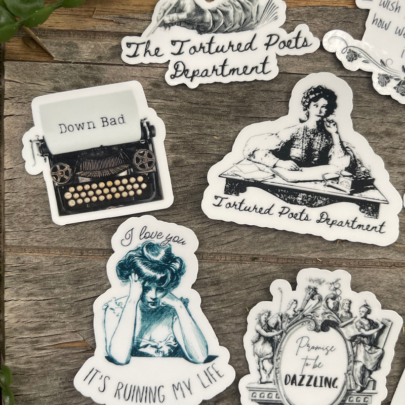 The Tortured Poets Department Themed Sticker Pack