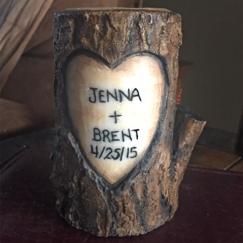 Personalized Log Candle